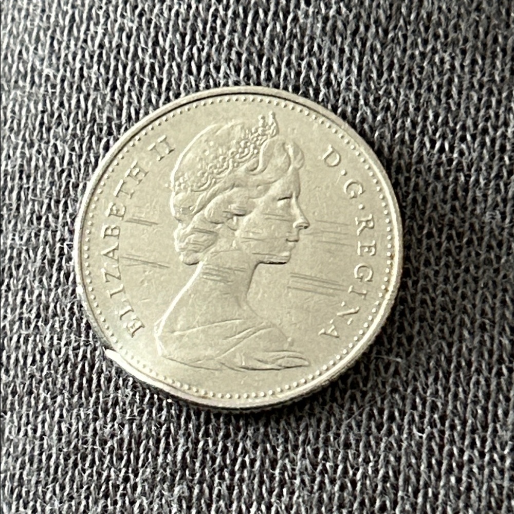 1972 Clip 10cents Canadien coin circulated ungraded uncertified